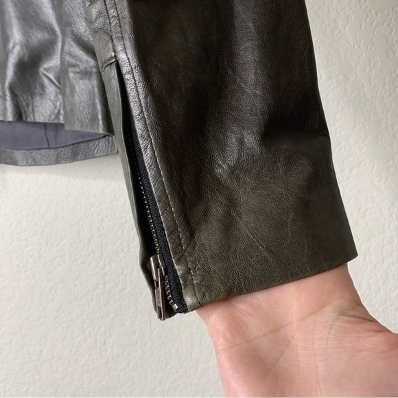 Vince womens brown 100% leather full zip Jacket M - Picture 2 of 10